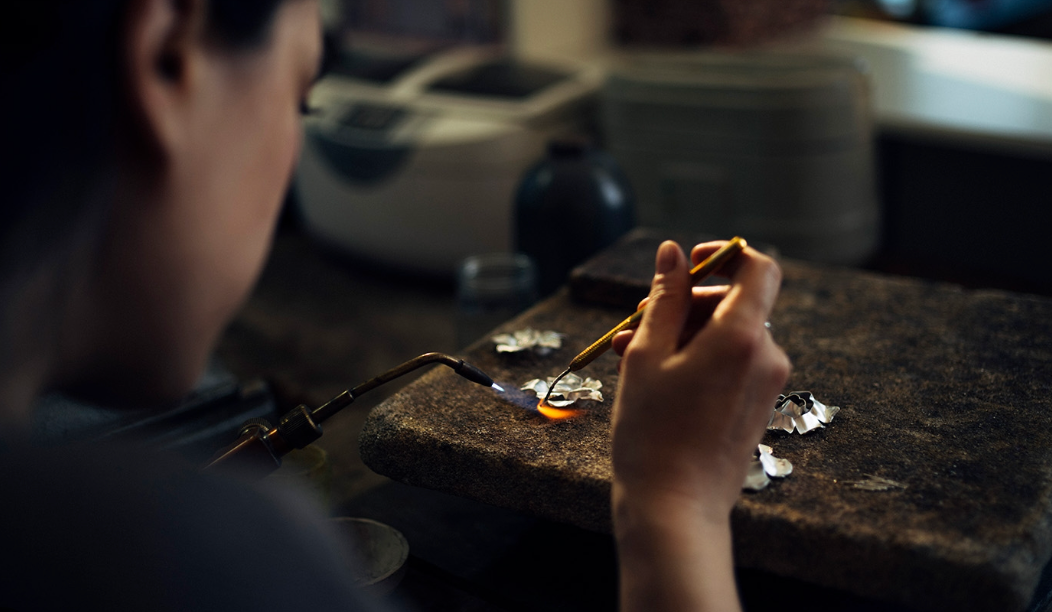 Custom-made iris jewelry